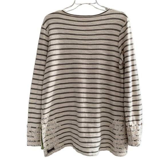 Matilda Jane Classic with a Twist Striped Top With Floral Lace Size M - Picture 5 of 16